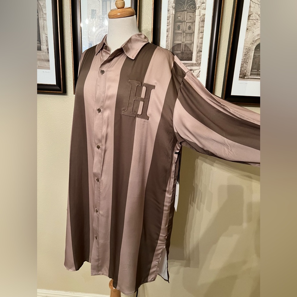NWT Womens Shirt Dress - Olive Size Large - Picture 7 of 8
